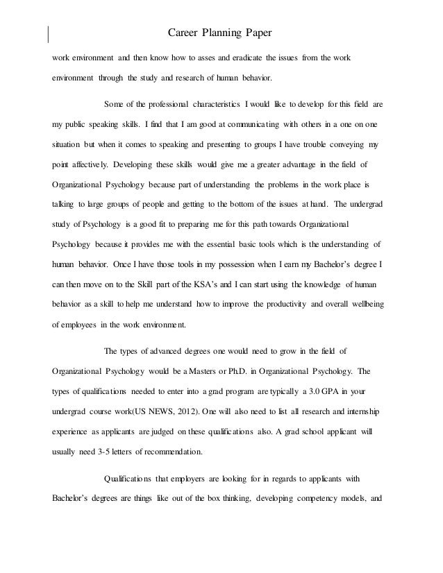 psychology career research paper